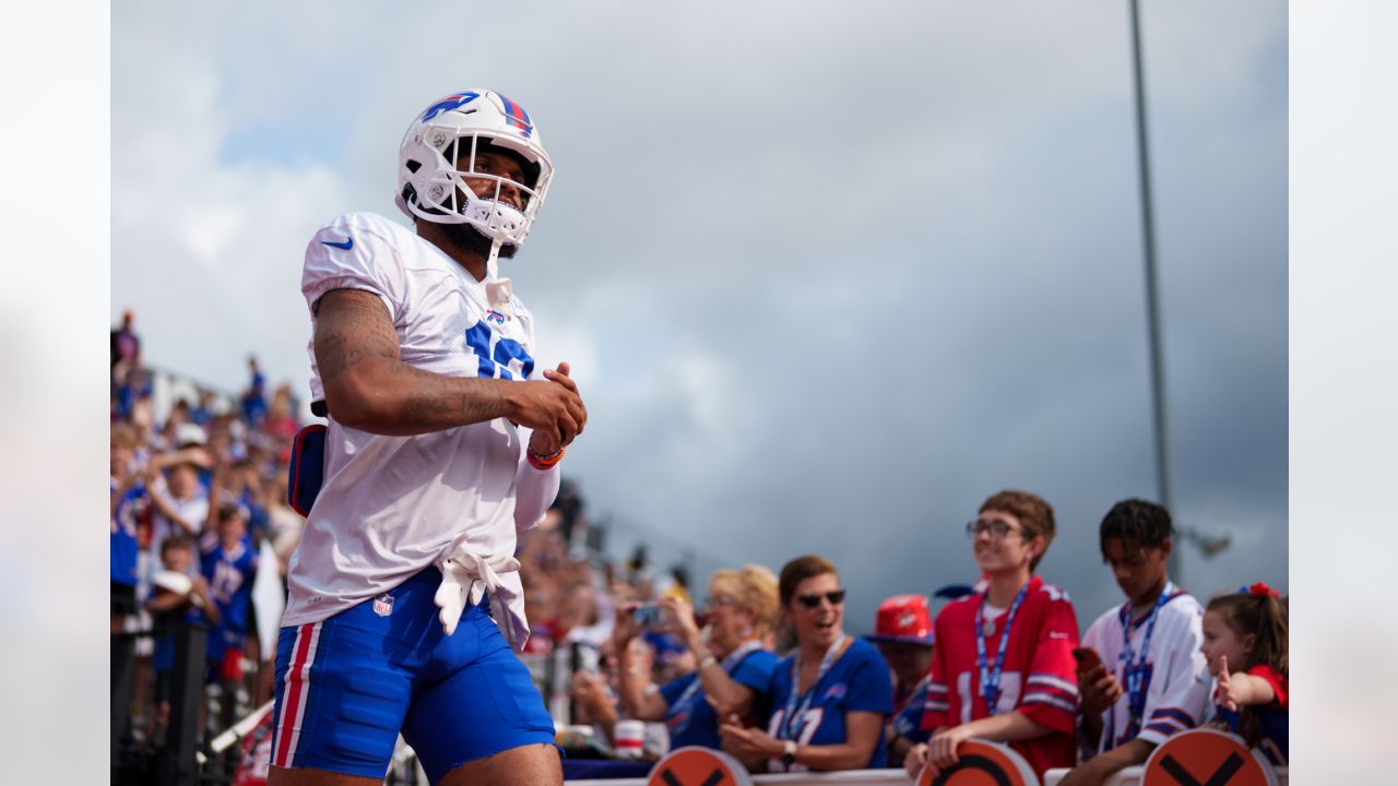 Training camp highlight: Buffalo Bills safety Damar Hamlin snags pick-six  vs. Bills quarterback Matt Barkley