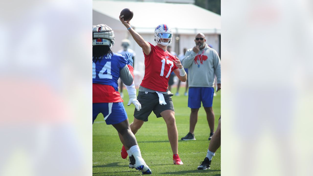 Buffalo Bills wide receiver Cole Beasley (11) runs after a catch during  practice at NFL football training camp in Orchard Park, N.Y., on Saturday,  July 31, 2021. (AP Photo/Joshua Bessex Stock Photo - Alamy