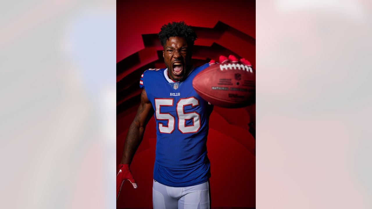 Buffalo Bills defensive end Greg Rousseau runs a drill during practice at  the NFL football team's training camp in Pittsford, N.Y., Sunday, July 30,  2023. (AP Photo/Adrian Kraus Stock Photo - Alamy