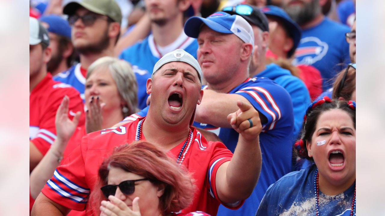 We're Bills Fans through and through, good bad and ugly,” Bills fan shows  us his fan cave