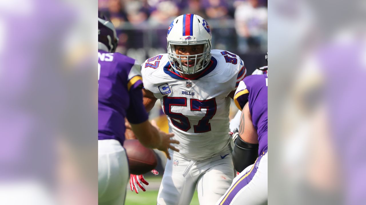 Buffalo Bills defensive end Mario Williams (94) leaves the field after a  game against the Minnesota Vikings in a preseason NFL football game won by  the Vikings 36-14 on Friday, Aug. 17