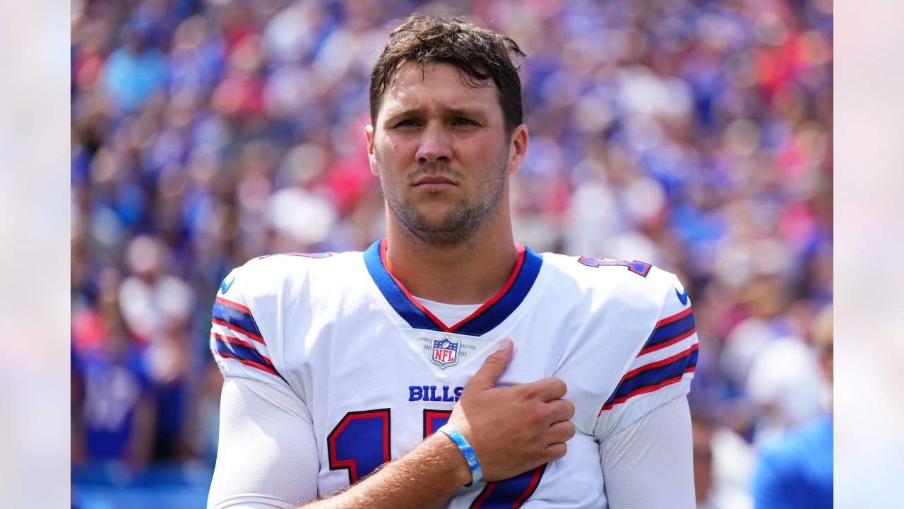 Buffalo Bills punter Matt Araiza warms up before a preseason NFL