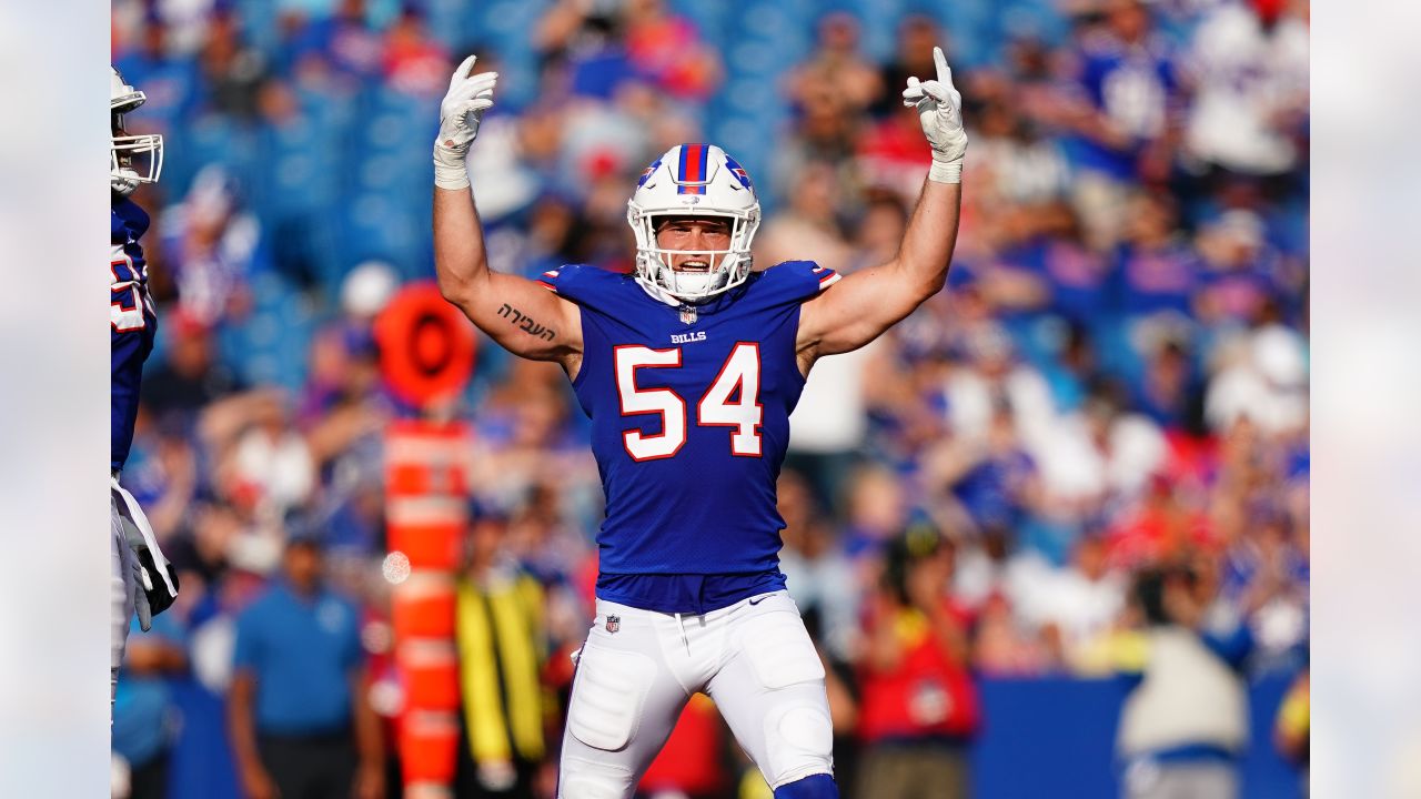 Buffalo Bills linebacker Baylon Spector (54) runs a play during an