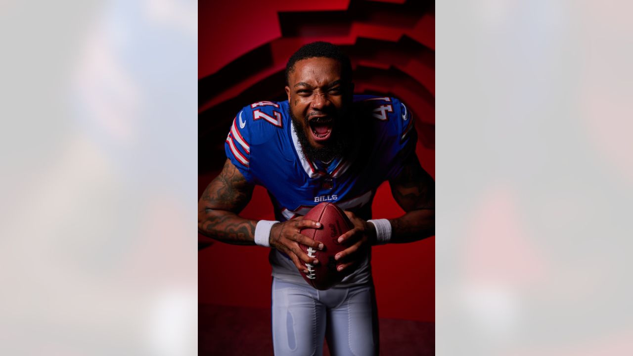 Buffalo Bills cornerback Christian Benford (47) looks for the ball as he  runs a drill during the NFL football team's rookie minicamp in Orchard  Park, N.Y., Friday May 13, 2022. (AP/ Photo