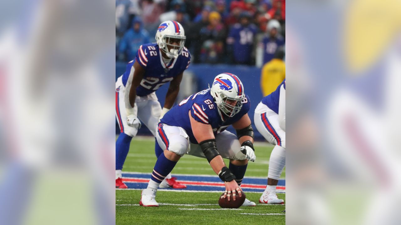 Buffalo Bills guard Ike Boettger (65) blocks against the Seattle