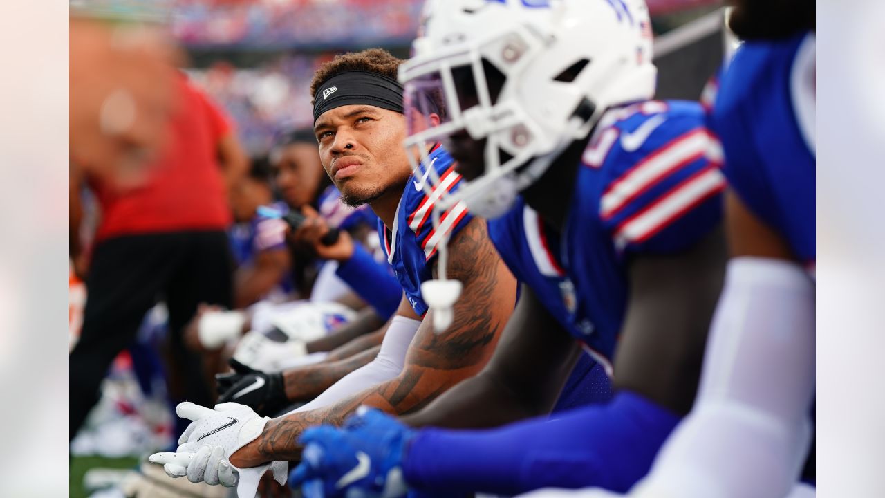 Buffalo Bills punter Sam Martin (8) celebrates with teammates their 32-29  win over the Miami Dolphins during first quarter of an NFL football game at  Highmark Stadium on Saturday, Dec. 17, 2022