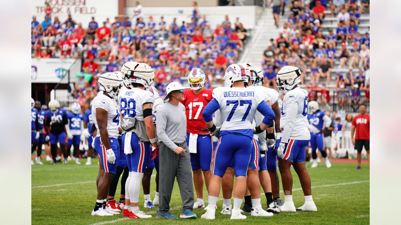 Buffalo Bills offensive tackle David Quessenberry (77) blocks