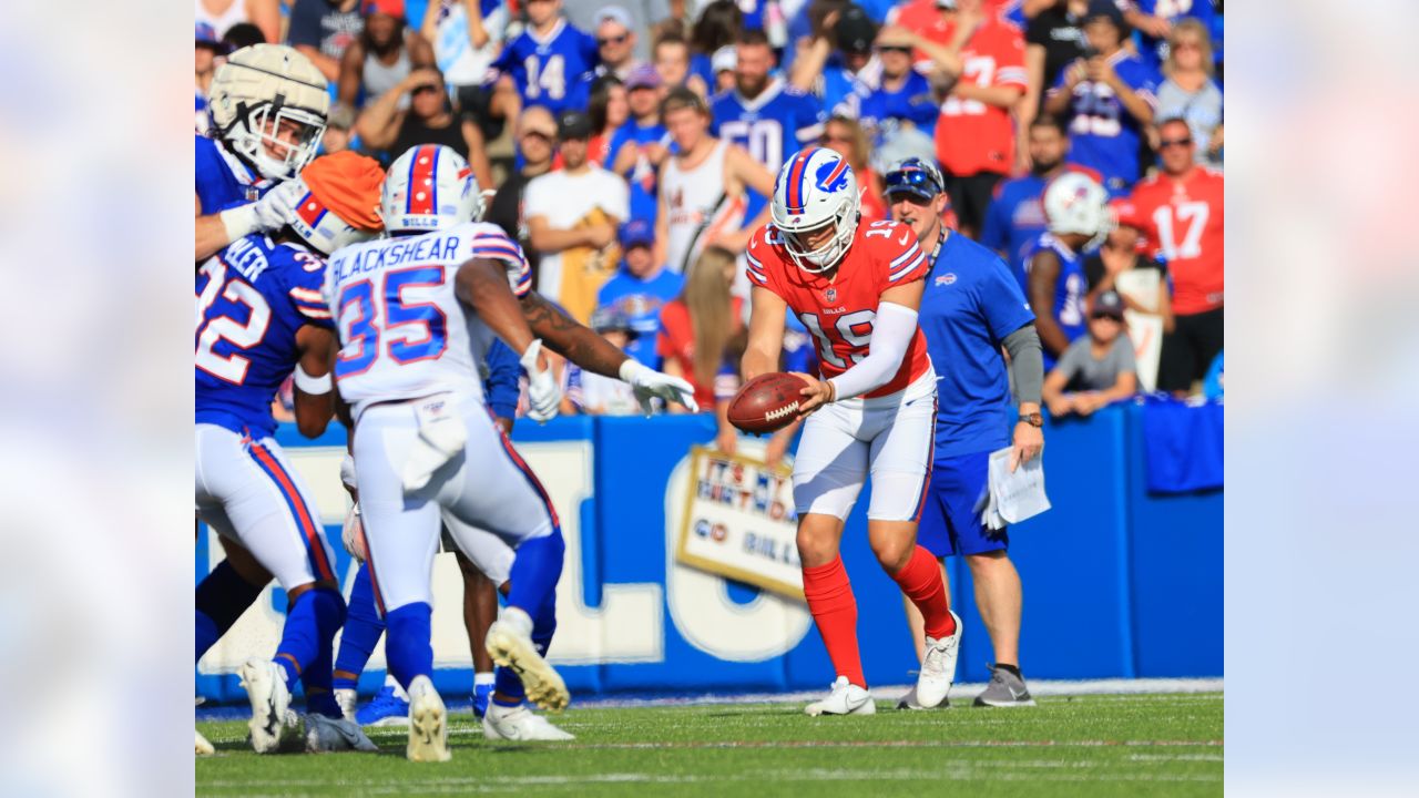 Buffalo Bills fullback Reggie Gilliam (41) covers a kick during an NFL  wild-card football game Sunday, Jan. 15, 2023, in Orchard Park, NY. (AP  Photo/Matt Durisko Stock Photo - Alamy