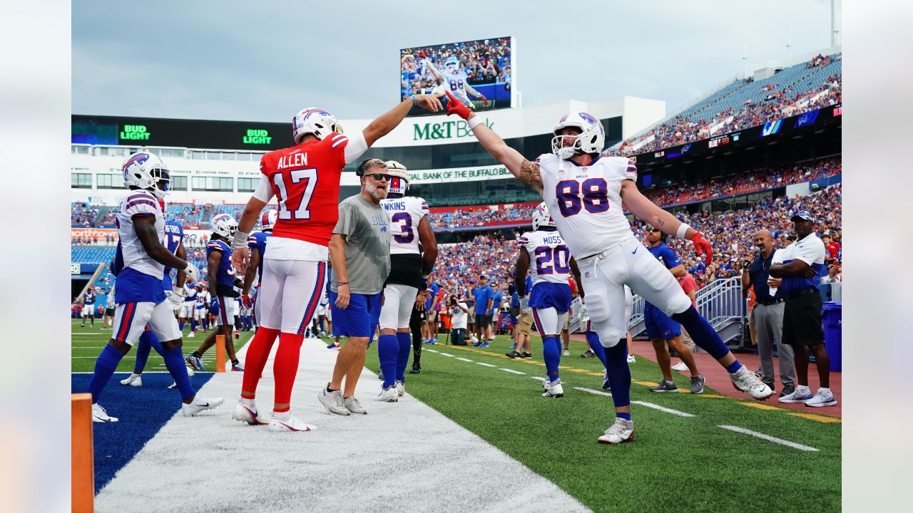 Buffalo Bills fullback Reggie Gilliam (41) runs for a touchdown during the  first half of an NFL football game against the Tennessee Titans Monday,  Sept. 19, 2022, in Orchard Park, N.Y. (AP