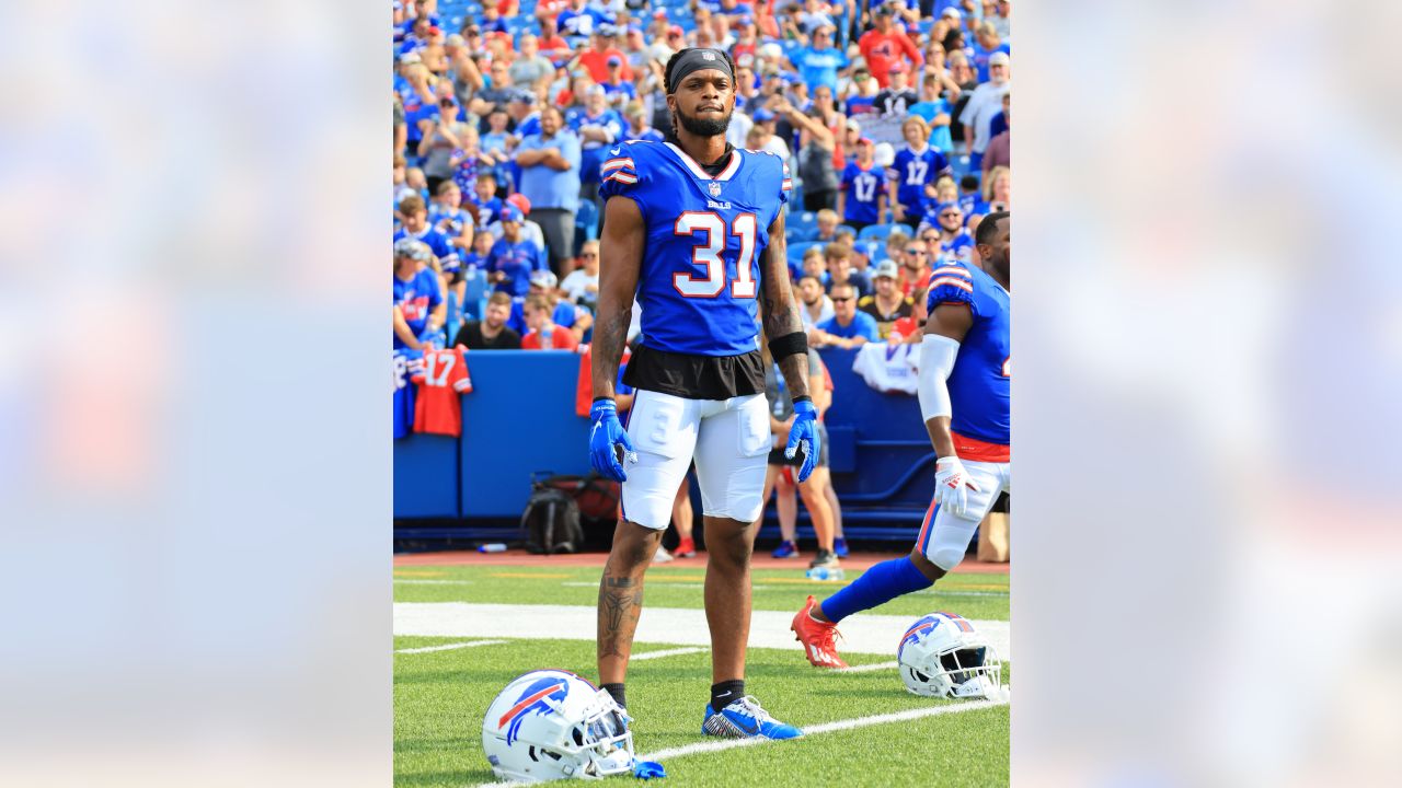 Buffalo Bills fullback Reggie Gilliam (41) covers a kick during an NFL  wild-card football game Sunday, Jan. 15, 2023, in Orchard Park, NY. (AP  Photo/Matt Durisko Stock Photo - Alamy