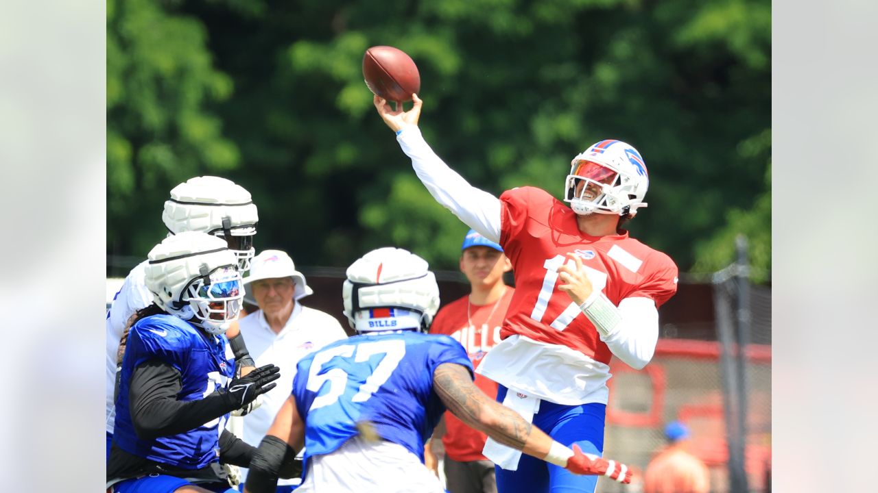 Bills training camp: Josh Allen wears throwback red helmets