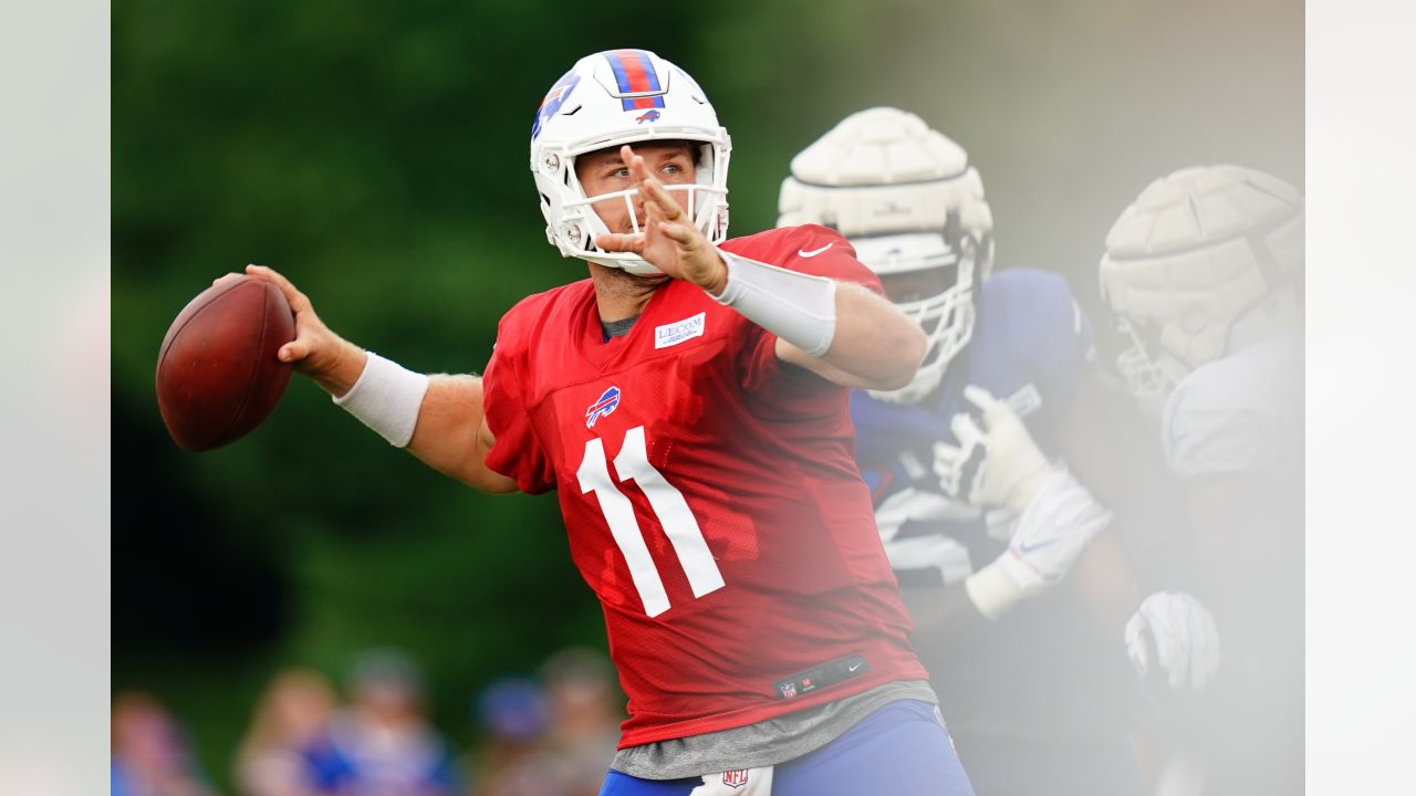 Bills quarterback Matt Barkley talks about punting in Matt Araiza's absence