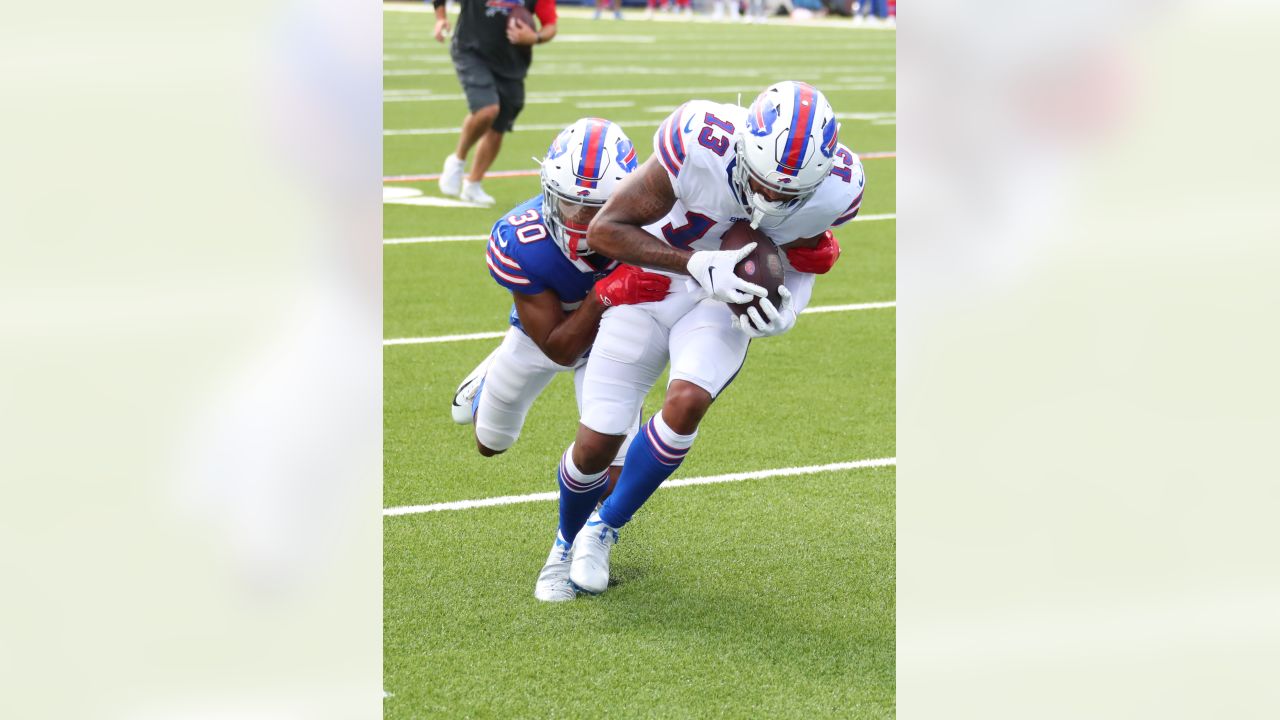 Buffalo Bills running back Devin Singletary (26) runs during practice at  NFL football training camp in Orchard Park, N.Y., on Saturday, July 31,  2021. (AP Photo/Joshua Bessex Stock Photo - Alamy