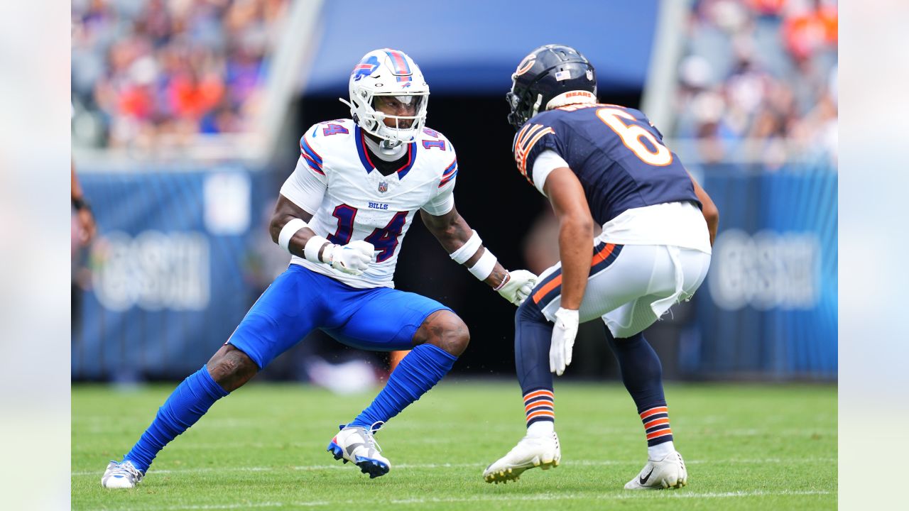 Chicago Bears offensive tackle Roy Mbaeteka (67) looks on during the second  half of an NFL preseason football game against the Buffalo Bills, Saturday,  Aug. 26, 2023, in Chicago. (AP Photo/Kamil Krzaczynski