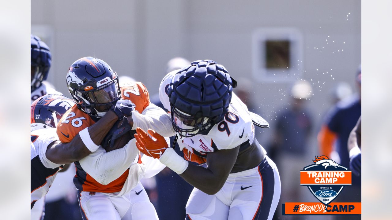 Some Broncos Linemen Appear At Training Camp With Unusual Extra Padding On  Outside Of Helmets - CBS Colorado