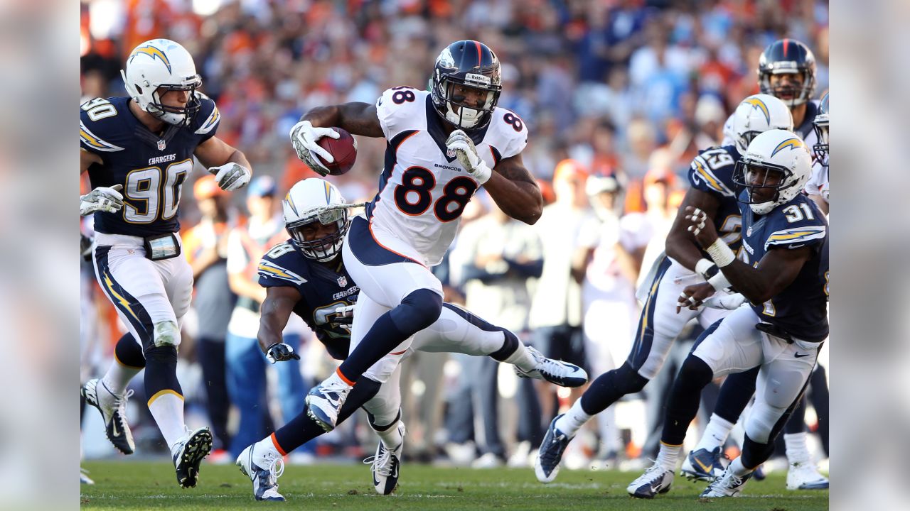 Demaryius Thomas and Eric Decker Hand Signed Mini Helmet 