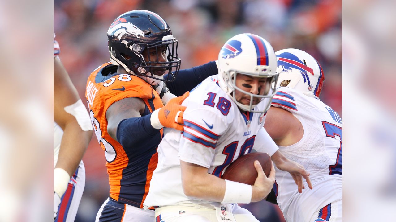 Denver Broncos linebacker Von Miller sacks New England Patriots quarterback  Tom Brady in the fourth quarter during the AFC Championship game at Sport  Authority Field at Mile High in Denver on January