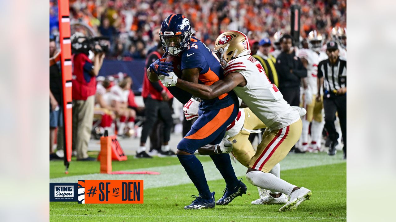 Denver Broncos punter Corliss Waitman's 47-yard punt pins the San