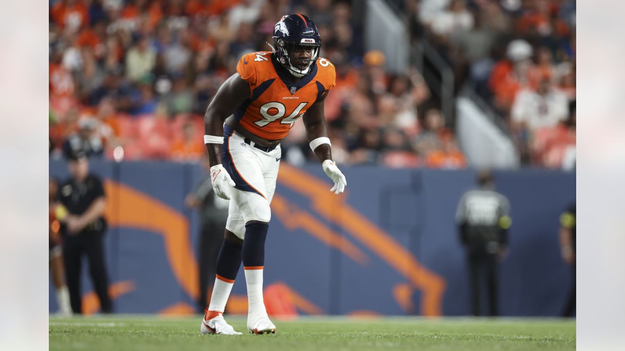 Denver Broncos linebacker Aaron Patrick (94) against the Los