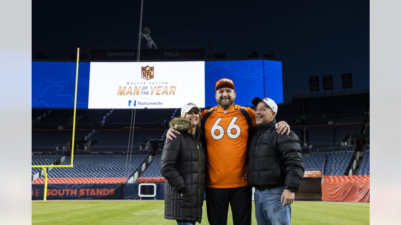 Denver Broncos guard Dalton Risner (66) on the field before the