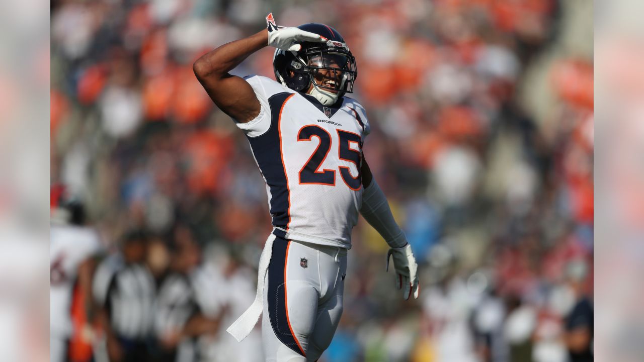 Chris Harris, Jr., Safety, number 25, Denver Broncos.