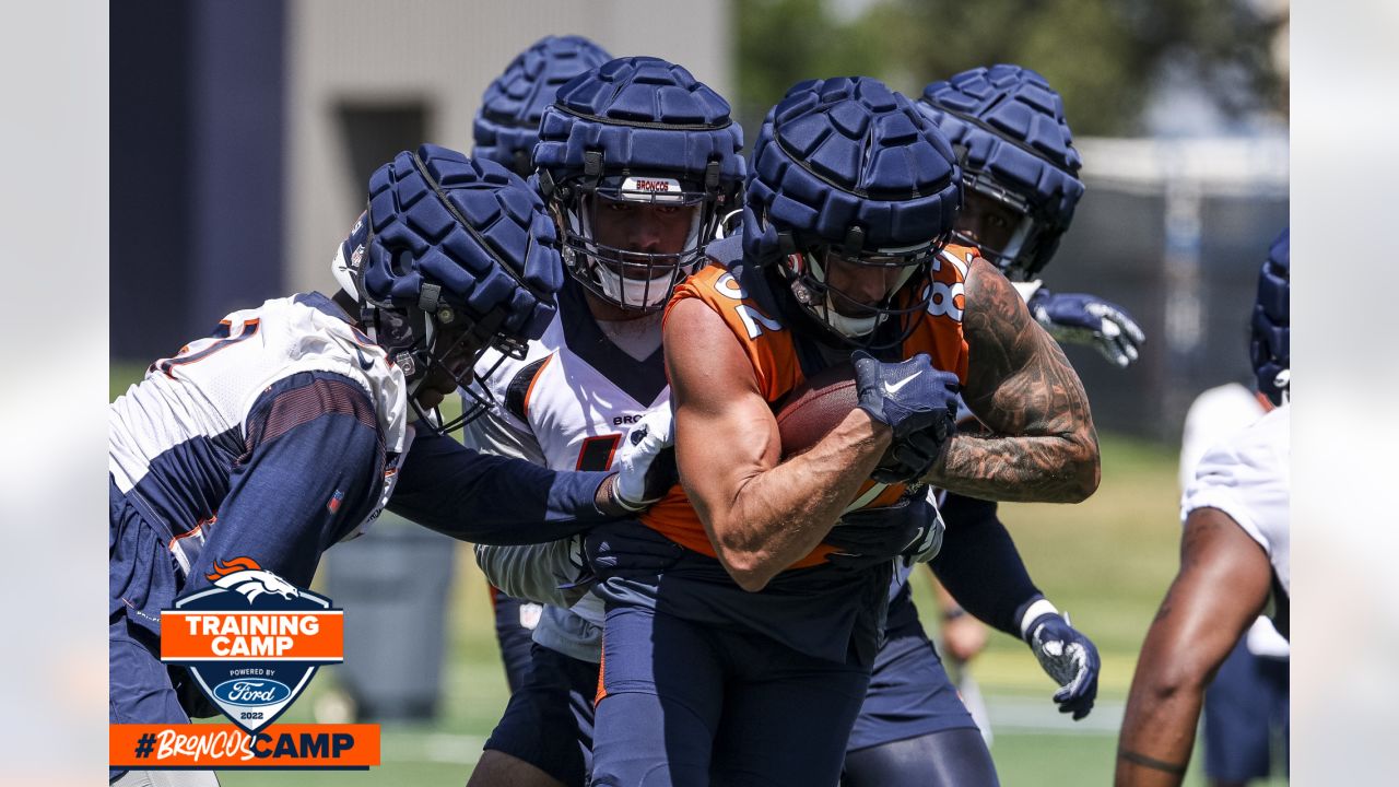 Some Broncos Linemen Appear At Training Camp With Unusual Extra Padding On  Outside Of Helmets - CBS Colorado