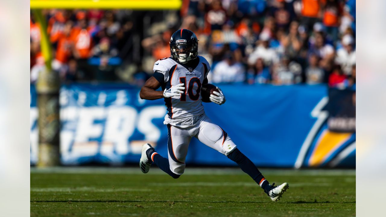 September 16, 2018: Denver Broncos wide receiver Emmanuel Sanders (10)  during second quarter of an NFL matchup between the Oakland Raiders and the Denver  Broncos at Broncos Stadium at Mile High Denver