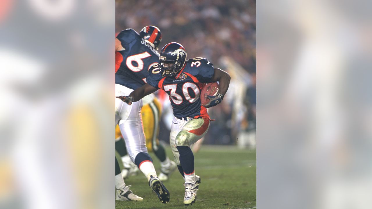 Denver Broncos #30 Terrell Davis Orange 75th Anniversary Throwback