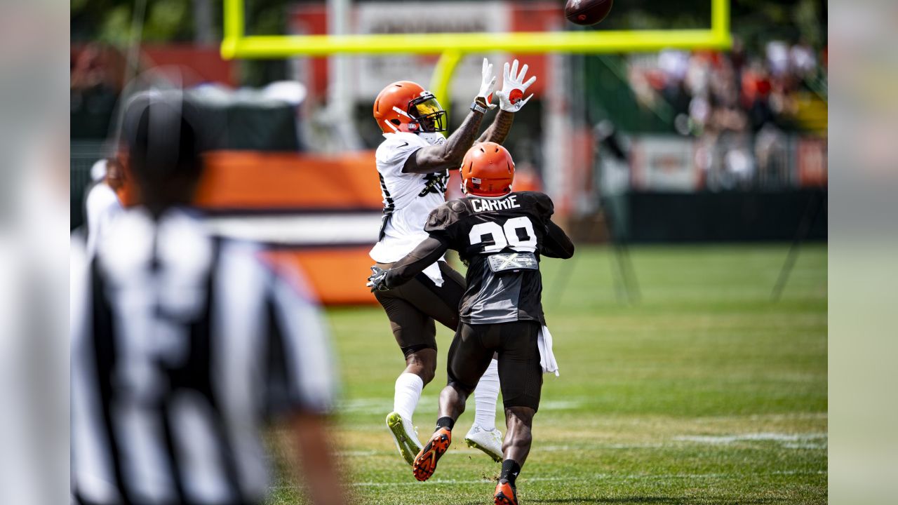 Cleveland Browns wide receiver Jaelen Strong catches a pass during