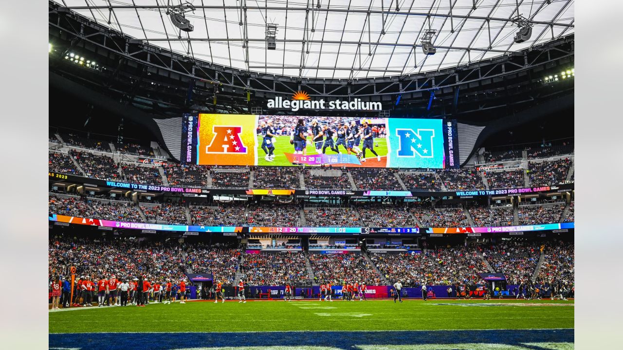 Las Vegas, United States. 06th Feb, 2022. Rowdy, the mascot of the Dallas  Cowboys poses for a photo at the end of the 2022 NFL Pro Bowl at Allegiant  Stadium in Las