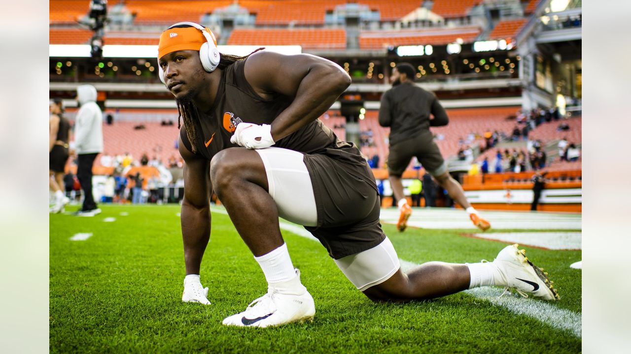 Jacob Phillips Cleveland Browns Game-Used #50 White Jersey vs. Pittsburgh  Steelers on January 3 2022