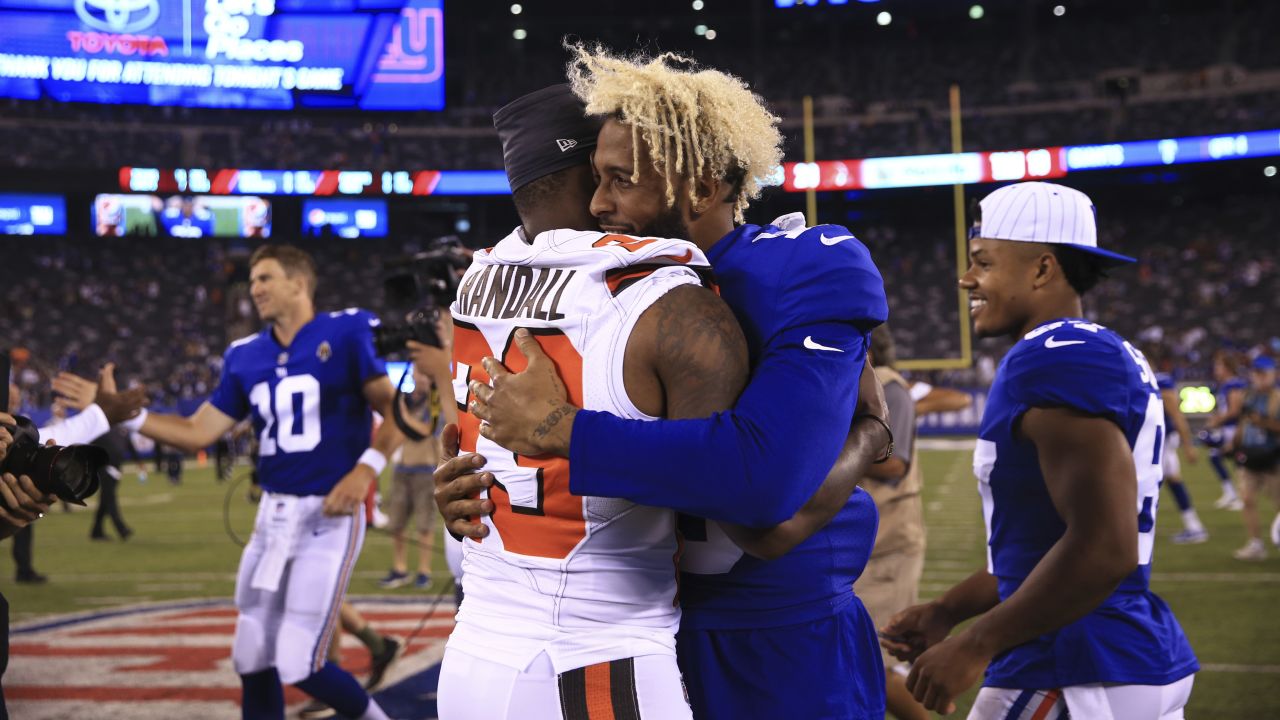 Odell Beckham Jr of the LSU Tigers poses with a jersey after he