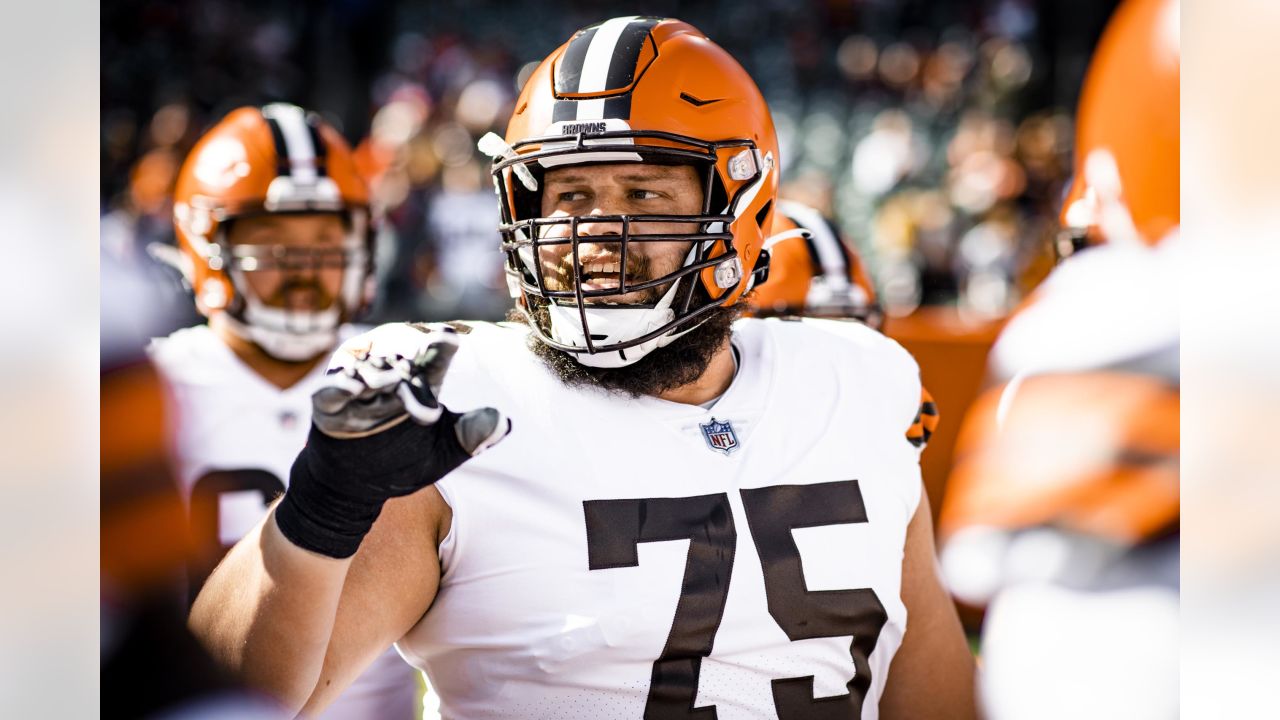 Joel Bitonio Cleveland Browns Practice-Used #75 Brown Jersey from the 2021  NFL Season