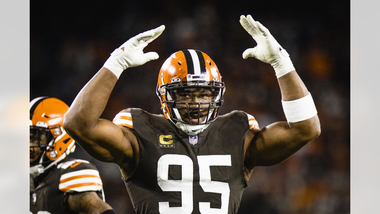 First Energy Stadium. 22nd Sep, 2022. Myles Garrett #95 during the Pittsburgh  Steelers vs Cleveland Browns game in Cleveland, OH at First Energy Stadium.  Jason Pohuski/CSM/Alamy Live News Stock Photo - Alamy