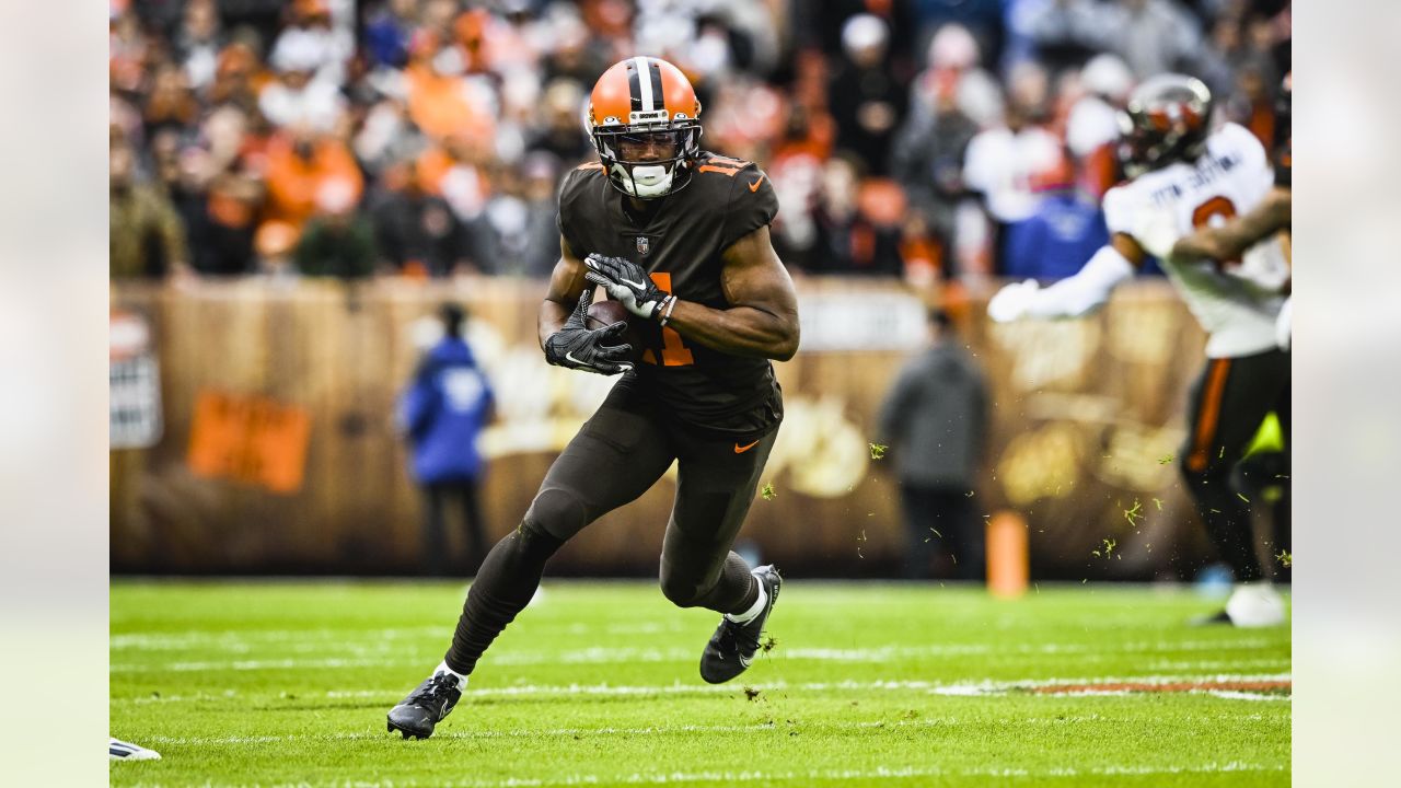 Tampa Bay Buccaneers tight end Ko Kieft (41) scores a touchdown during an  NFL football game against the Cleveland Browns, Sunday, Nov. 27, 2022, in  Cleveland. (AP Photo/Kirk Irwin Stock Photo - Alamy