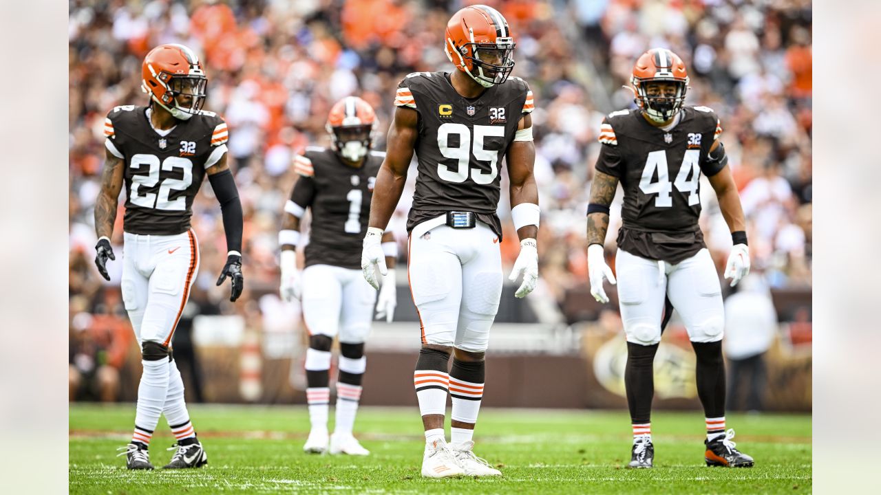 Cleveland Browns cornerback Martin Emerson Jr. (23) on defense during an  NFL football game against the Carolina Panthers, Sunday, Sep. 11, 2022, in  Charlotte, N.C. (AP Photo/Brian Westerholt Stock Photo - Alamy