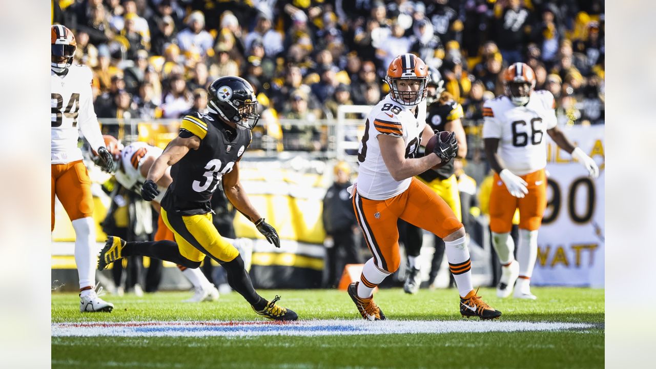 Denzel Ward Cleveland Browns Game-Used #21 White Jersey vs. Pittsburgh  Steelers on January 8, 2023