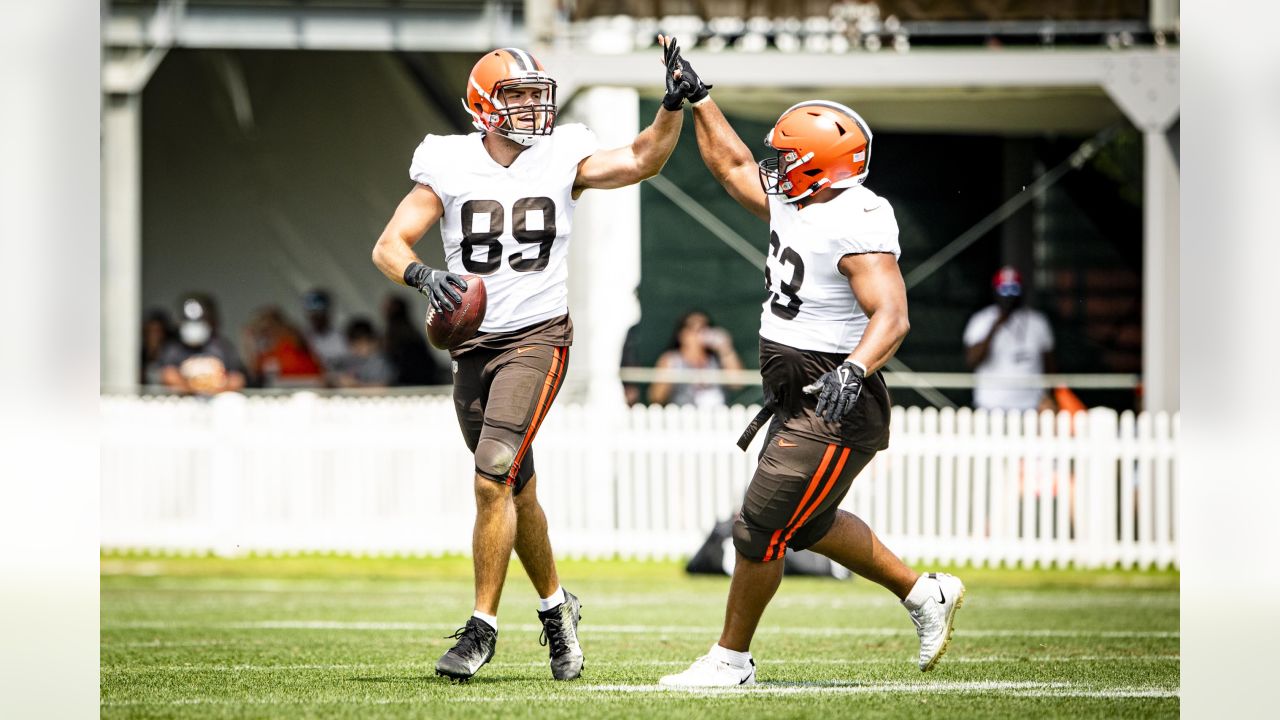 Browns tight end Stephen Carlson displaying multiple skills