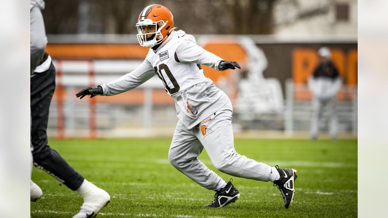 David Bell Cleveland Browns Game-Used #18 White Jersey vs. Baltimore Ravens  on October 23 2022