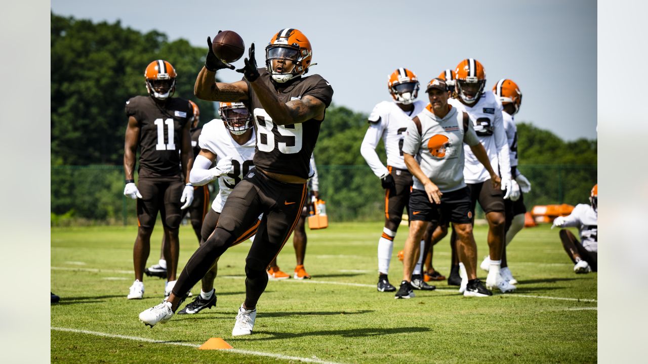 KRT SPORTS STORY SLUGGED: FBN-BEARS-BROWNS KRT PHOTOGRAPH BY MIKE  CARDEW/AKRON BEACON JOURNAL (October 9) CLEVELAND, OH -- Cleveland Browns  tight end Aaron Shea tries to advance the ball through Chicago Bears  linebacker