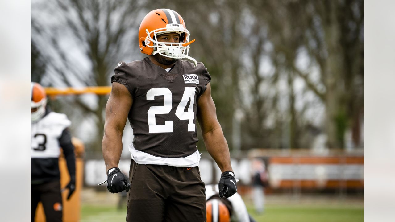 David Bell Cleveland Browns Game-Used #18 White Jersey vs. Baltimore Ravens  on October 23 2022