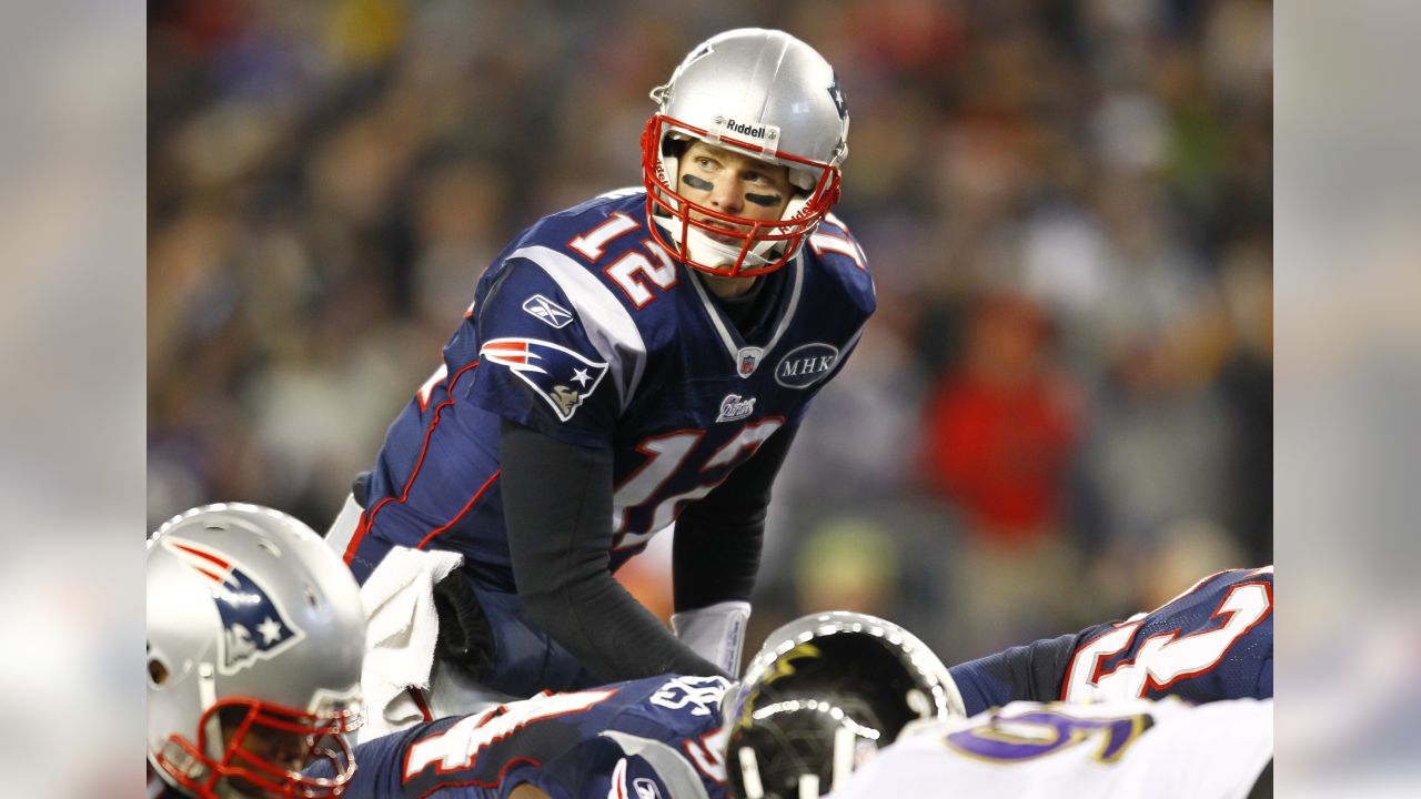 Baltimore Ravens Ricky Williams runs the ball in the second quarter against  the New England Patriots in the AFC Championship Game at Gillette Stadium  in Foxboro Massachusetts on January 22, 2012. The