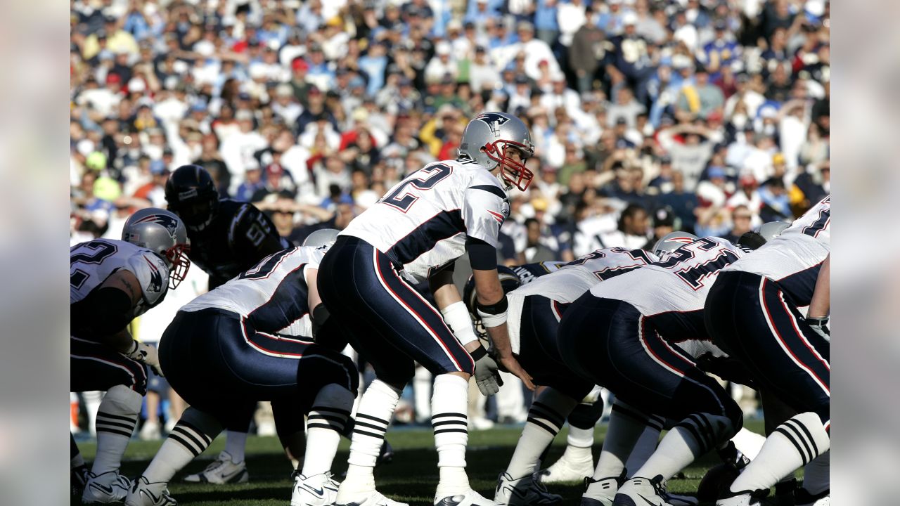 New England Patriots Tom Brady and San Diego Chargers Philip Rivers  exchange words after the AFC Championship game at Gillette Stadium in  Foxboro Massachusetts on January 20, 2008. The Patriots defeated the