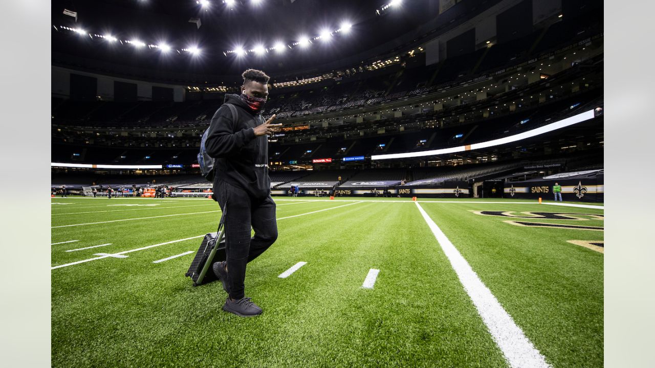 An overall interior general view of the Caesars Superdome in the second  half of an NFL football game between the New Orleans Saints and the Tampa  Bay Buccaneers in New Orleans, Sunday