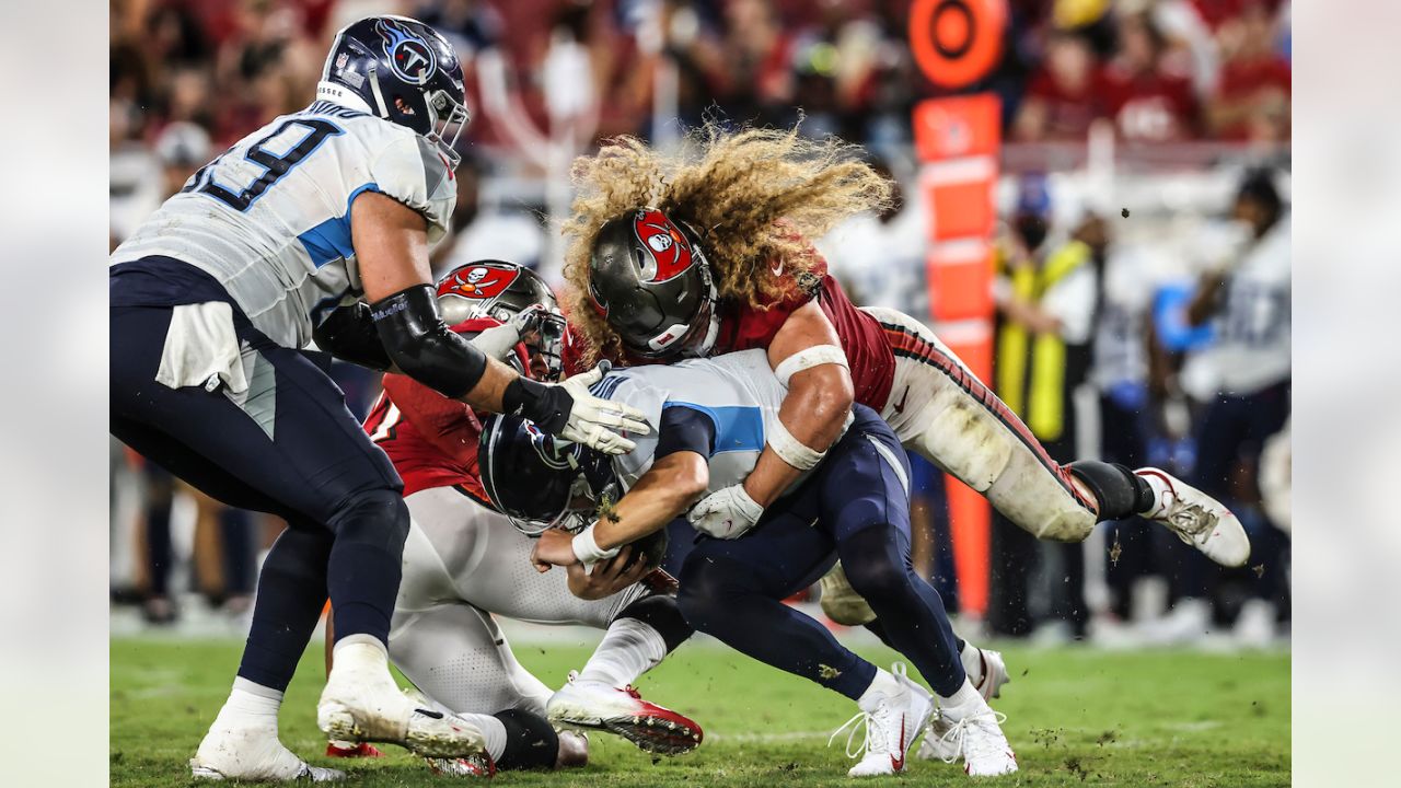 Tennessee Titans running back Terrance West (35) runs the ball against the Tampa  Bay Buccaneers during an NFL football game Sunday, Sept. 13, 2015, in Tampa,  Fla. The Titans defeated the Bucs