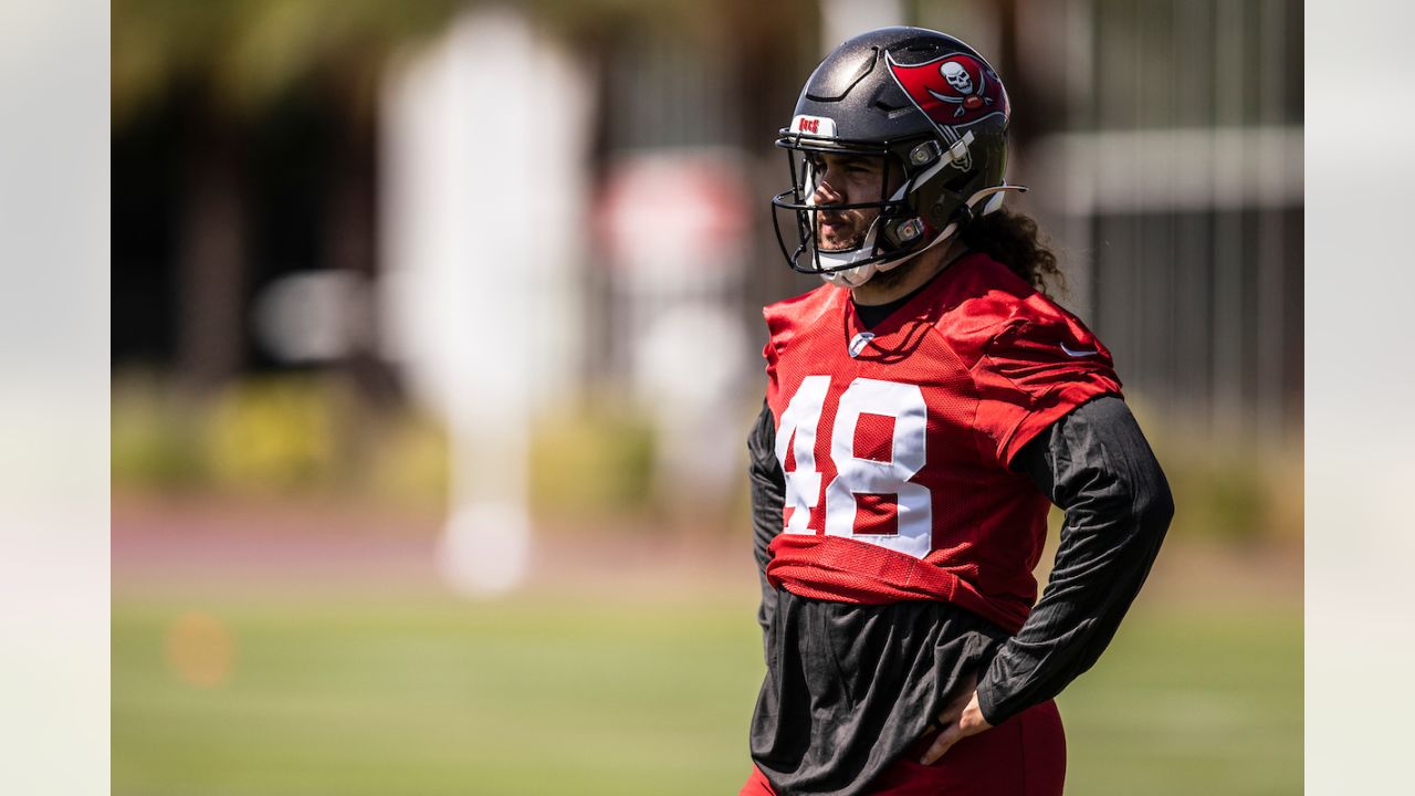 TAMPA, FL - AUGUST 14: Grant Stuard (48) of the Buccaneers hustles