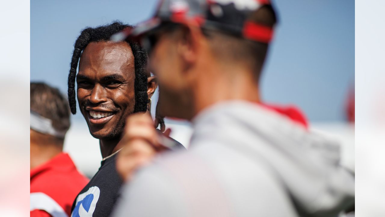 Tampa, Florida, USA, August 19, 2021, Tampa Bay Buccaneers Wide Receiver Antonio  Brown #81 smiles during Training Camp at AdventHealth Training Center .  (Photo Credit: Marty Jean-Louis) Credit: Marty Jean-Louis/Alamy Live News