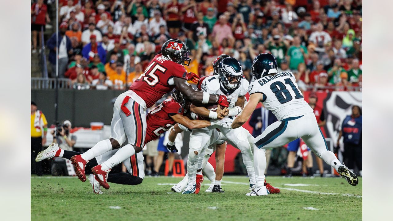 Tampa Bay Buccaneers cornerback Zyon McCollum (27) watches his assigned  receiver as he defends in the secondary during an NFL football game against  the New Orleans Saints, Monday, Dec. 5, 2022, in