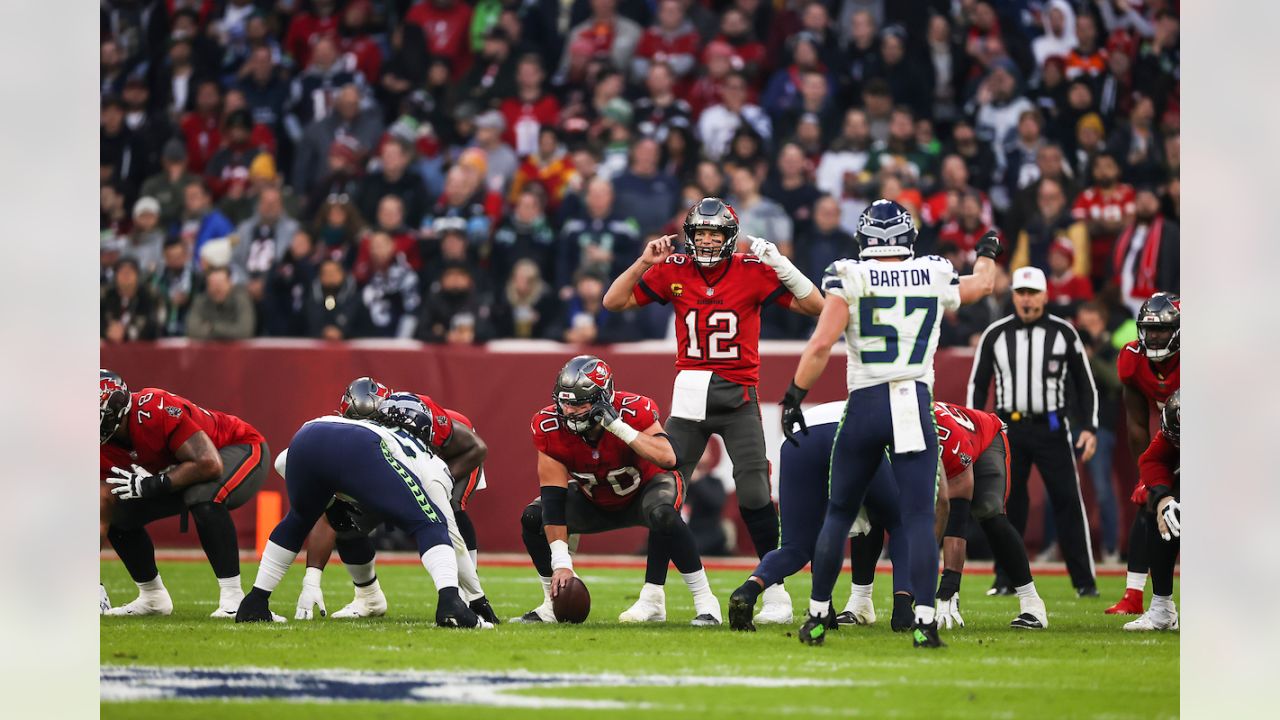 Seattle Seahawks tight end Colby Parkinson (84) walks off the field during  an NFL football game against the Las Vegas Raiders, Sunday, Nov. 27, 2022,  in Seattle, WA. The Raiders defeated the