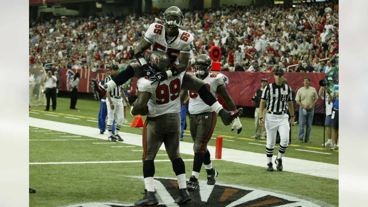 Tampa Bay Buccaneers' linebacker Derrick Brooks (55) leaves the field after  Sunday's game at Raymond James Stadium Dec. 26, 2004. Despite Brooks  leading the Buc's defense with 14 tackles, the Panthers beat